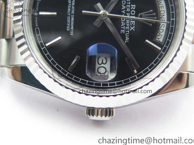 1218 Day-Date 36 SS 128239 Bp Maker Best Edition Black Dial on President Bracelet TimelessDesign 3151